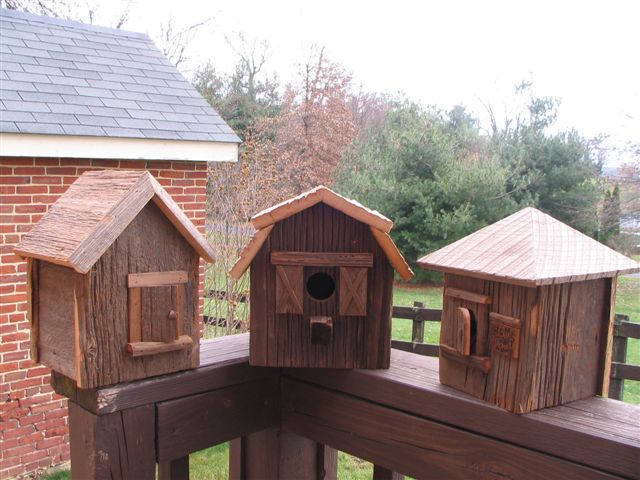 Barnwood birdhouses